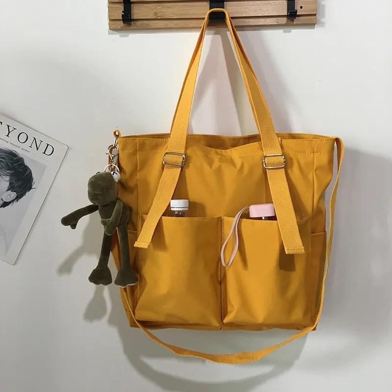 Genți de pânză pentru femei Shopper Genți de mână cu fermoar simple, nailon, impermeabile, de mare capacitate, genți de umăr unice