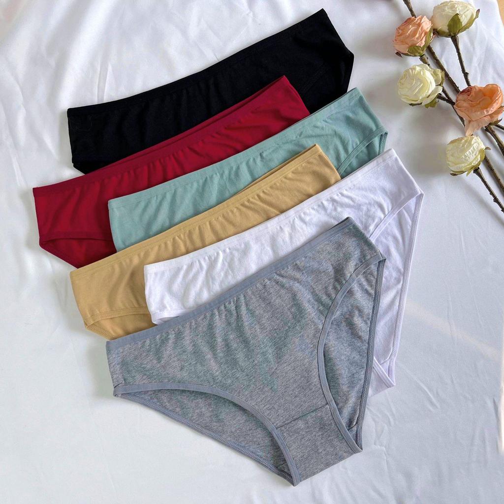 Individually Packaged Women's Mid-Waist Cotton Triangle Panties - Breathable and Free Shipping