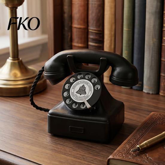 Hars Telefoon Figuurtje Oude Telefoon Ornamenten, Mini Retro Bureau Telefoon, Vintage Klassiek Ouderwets Beeldje Vaste Lijn Decoratief Nostalgisch Huis