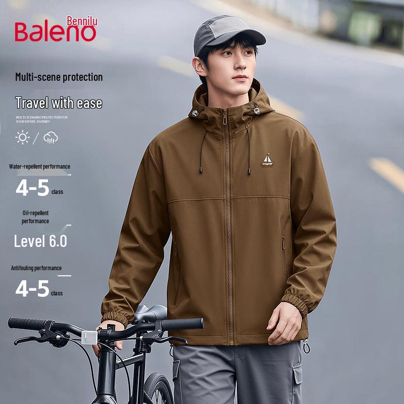 Baleno Men's Hooded Windproof & Waterproof Casual Jacket