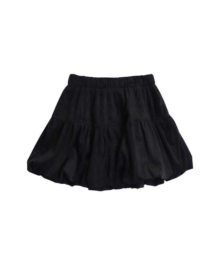 Pink Pineapple Bonbon Velvet Pumpkin Skirt_Black