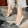 Large Size Banquet High Heels For Women 9CM Textured Pointed Toe Women's Shoes
