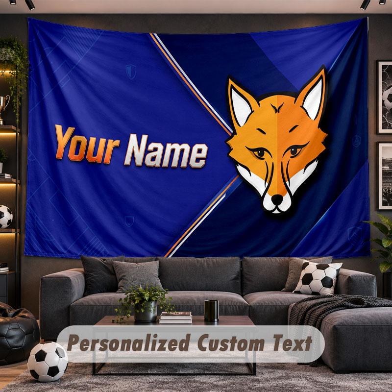 Wall Hanging Tapestry Custom NameLeicester City Pattern Personalized Printed Fabric Wall Decor