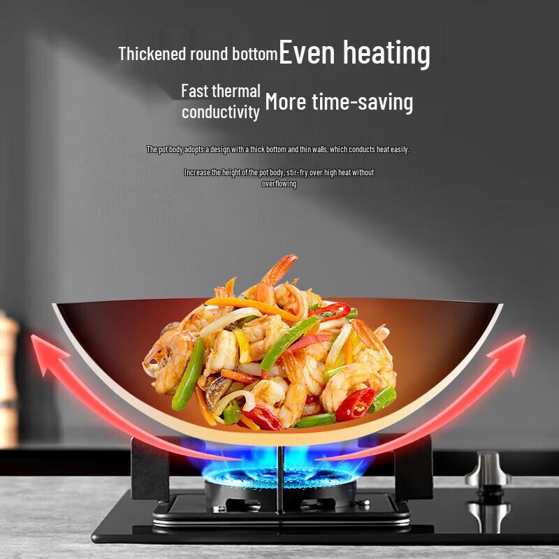 SUPOR 30cm Echter Rostfreier Gusseisen-Wok