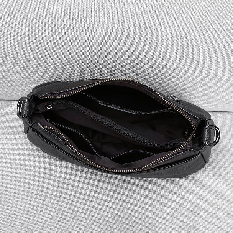 Crossbody-Tasche aus Vollnarbenleder für Damen - Geräumiger Organizer für Mütter mit mehr Taschen, Schicke & Praktische Umhängetasche
