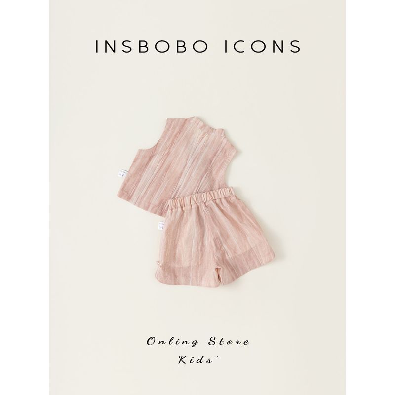 Insbobo Girls Summer Set Children's New Hanfu Baby Chinese Style Sleeveless Vest Two-piece Set Summer