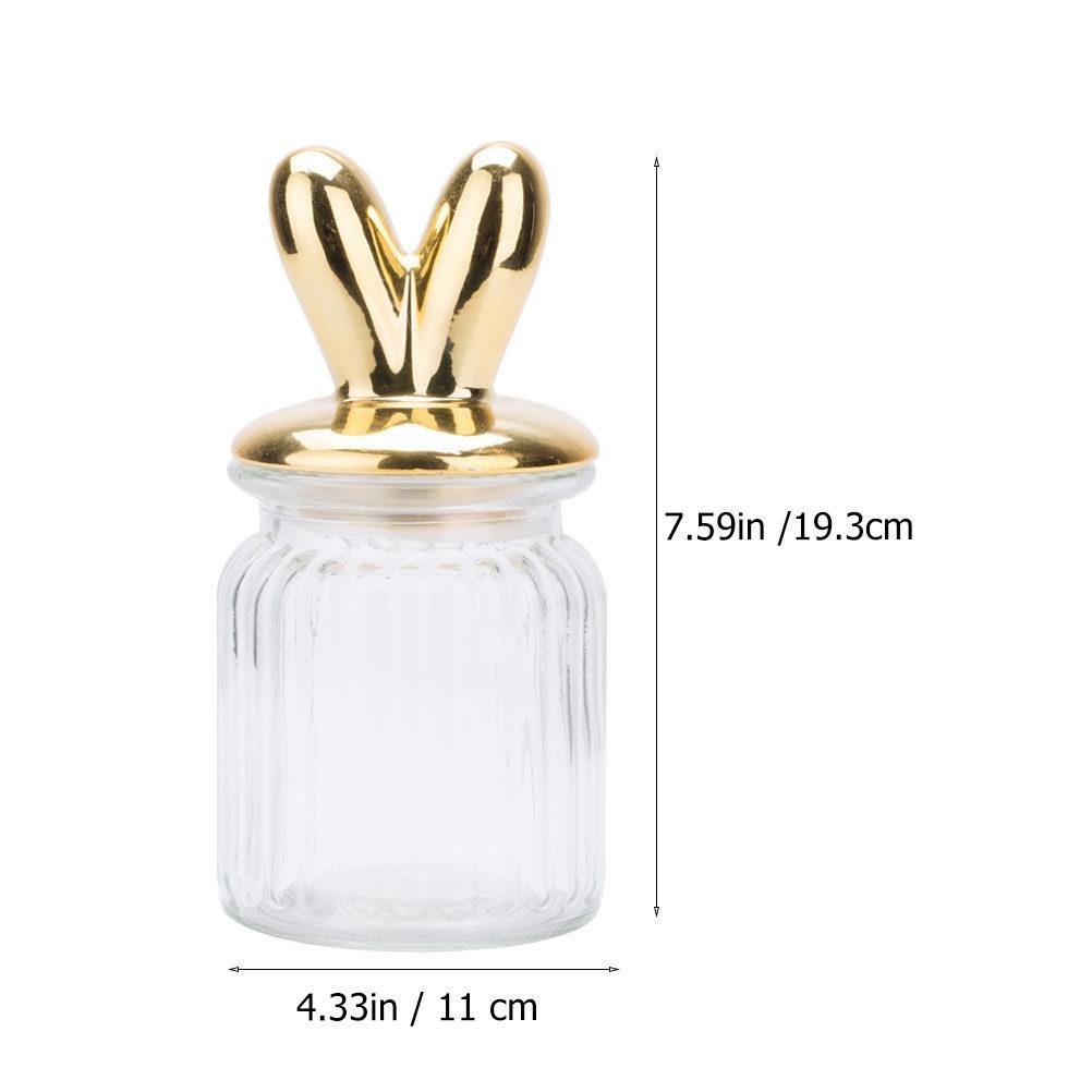 Snack Containers Jar with Lid Airtight Food Storage Jars Golden Bunny Treat and