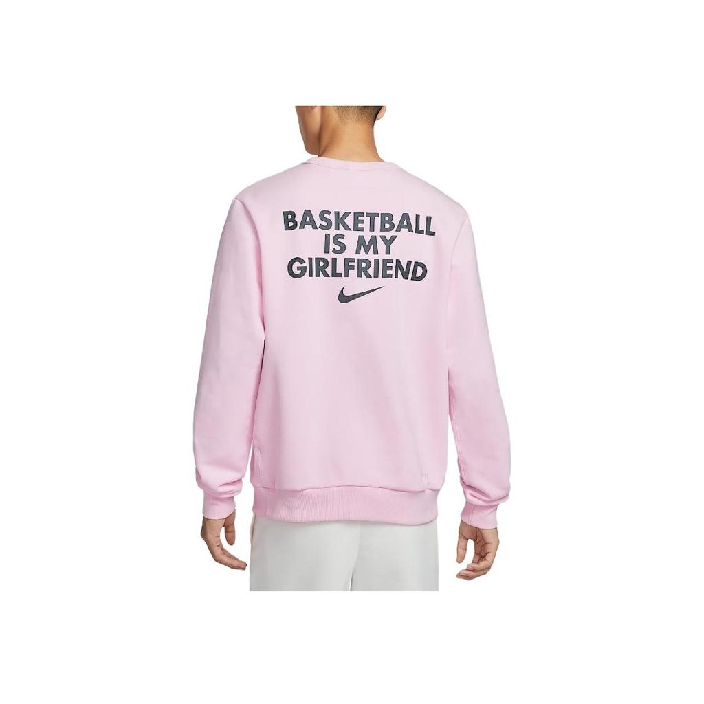 Nike Standardní provedení Dri-Fit vysokoškolský styl barevný blok rychleschnoucí kulatý výstřih módní měkká mikina pánská mikina pěnově růžová IB5504663