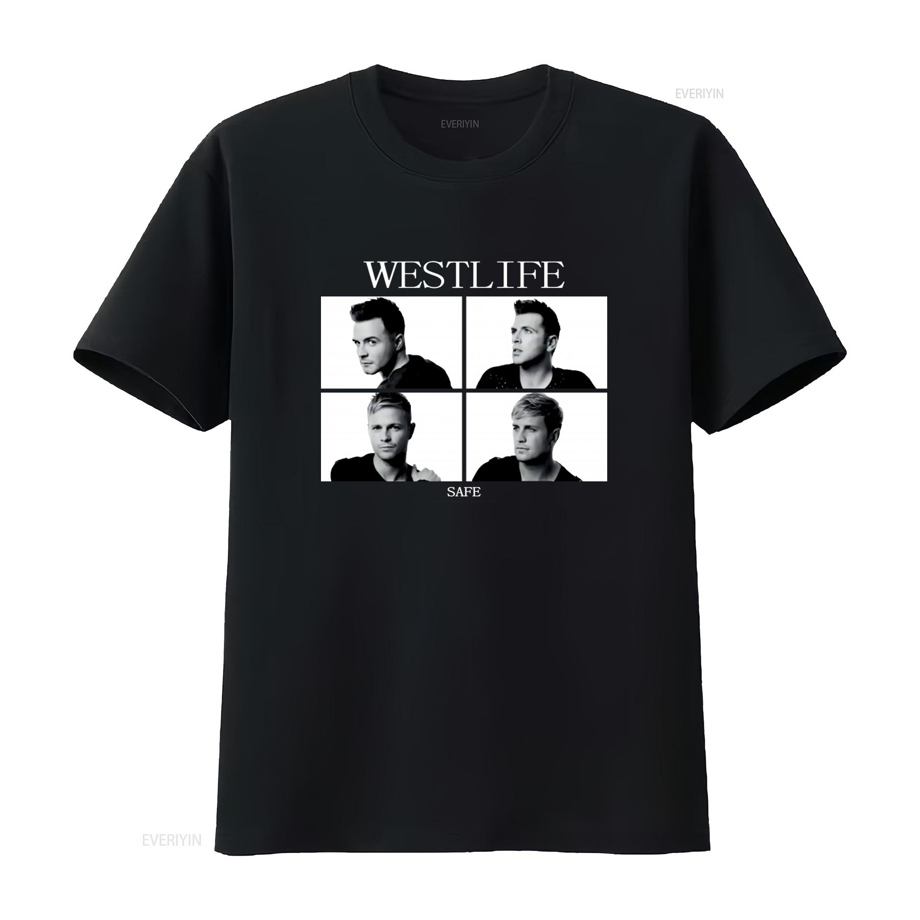 

Westlife Summer Casual Womens T Shirt Girls Band Rock Party Top Hip Hop Streetwear vintage Washed Slightly Stretched fashion S