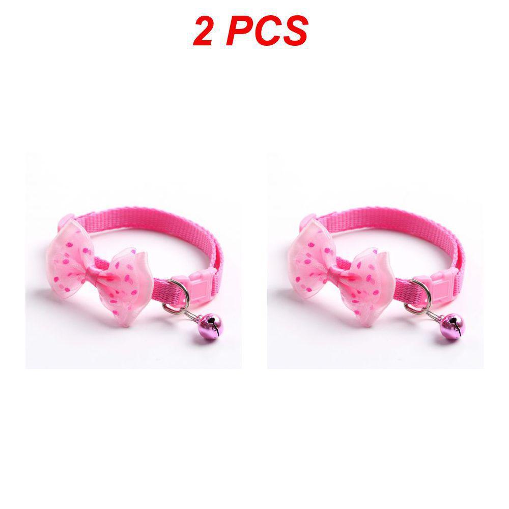1/2/4PCS Dorakitten Bow Decor Pet Collar Adjustable Dot Design Cute Bell Dog Collar Bow Kitten Collar Pet Supplies Clothing