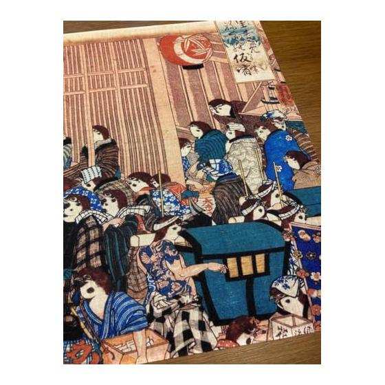 Ukiyo-e Tenugui Towel - "Satotsuzume Negura No Karisuk" by Kuniyoshi Utagawa - 100% Cotton, Premium Tokka Fabric, Gentle On Skin, Lightweight