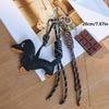 Yogodlns Dachshund Woven Rope Handmade Bag Backpack Hanging Vintage PU Leather Tassel Handbag Bag Pendant