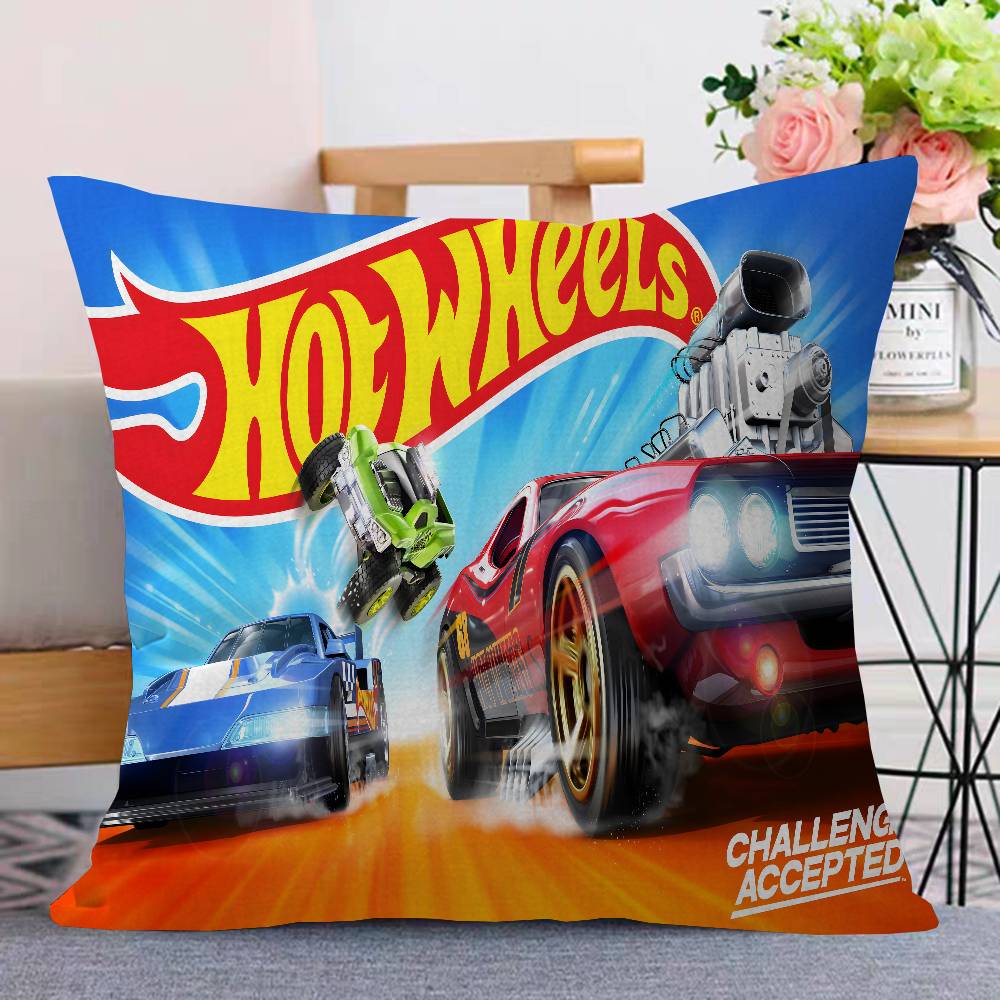 H-Hot W-Wheels Cushion Cover Polyester Sofa Cushions Decorative Throw Pillows Home Decoration Pillowcover 12x12Inch