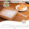200 Pieces Clear Plastic Knives Heavy Duty Disposable BPAFree Heat Resistant Durable and Solid Premium Plastic Knives for Party