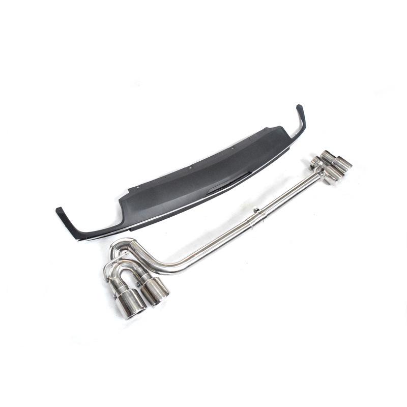 Compatible 16 Cadillac CT6 Upgrade: Four-Outlet Exhaust Pipe & Rear Lip Tail Throat for 28T to 40T Enhancement