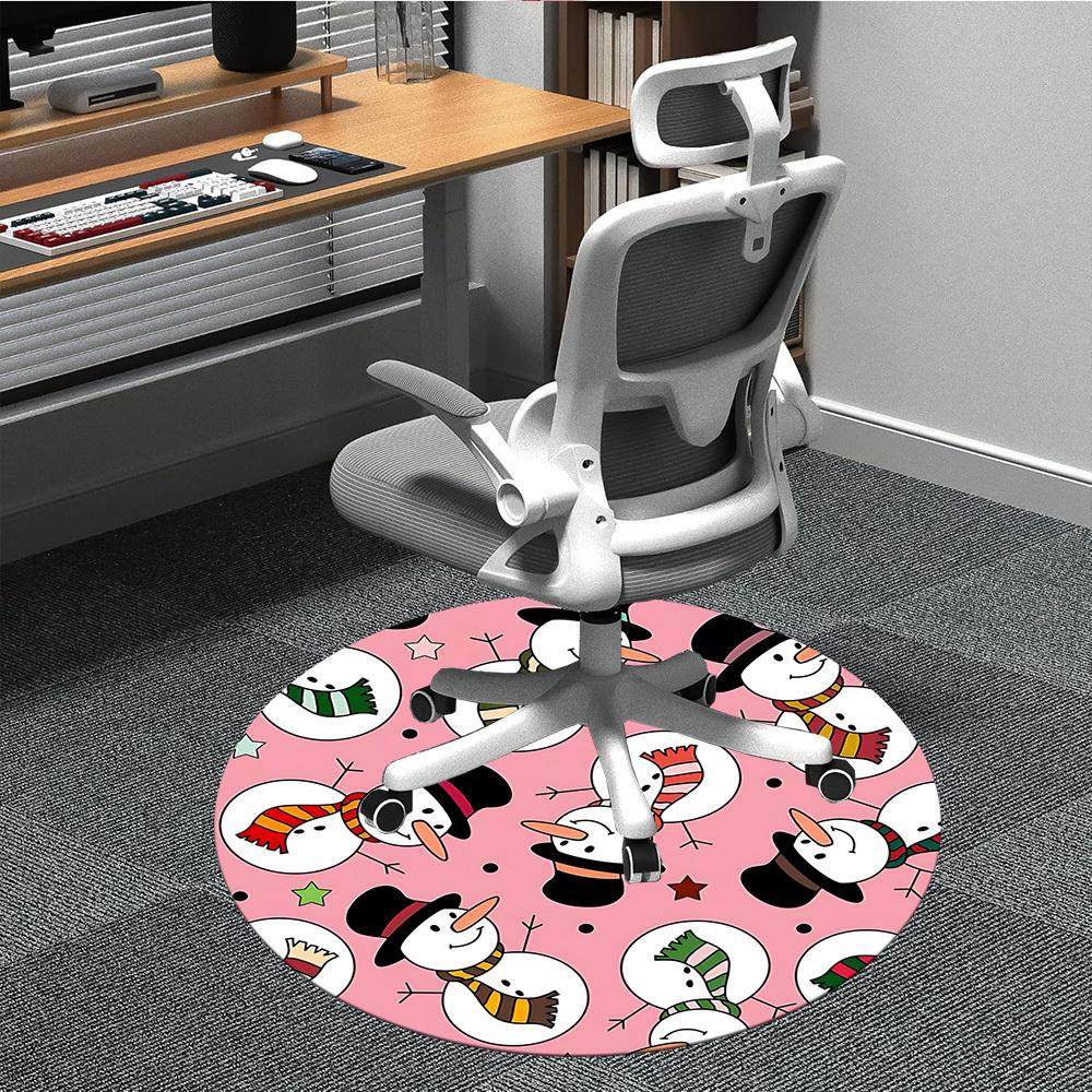 

1pc Snowmen Pattern Chair Carpet for Office, Perfect for Office, Holiday Party Decoration Choice yy260314047 80cm by 80cm
