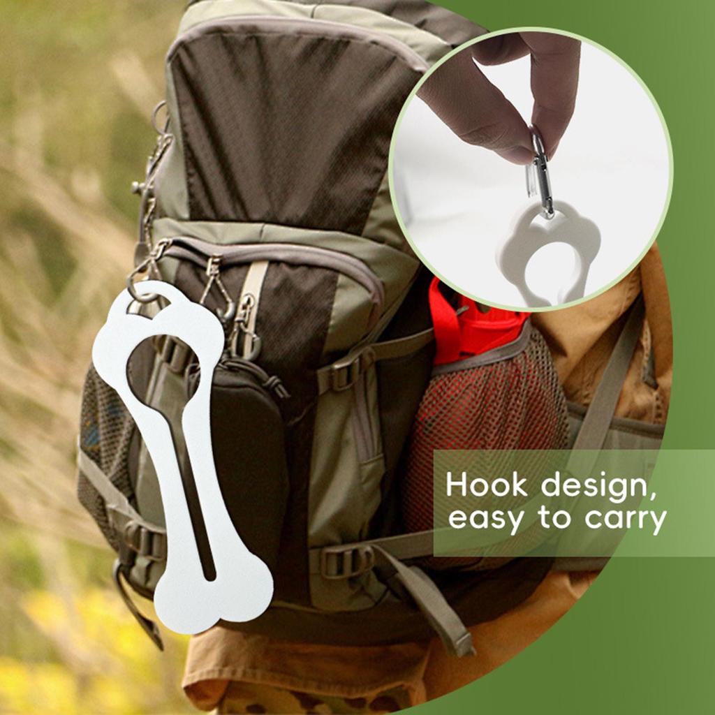 Poop Bag Clip Bone Shape Dog Poop Bag Hook Pet Carrying Supplies with Carabiner Portable Garbage Pouch Clip for Urban Travel