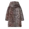 2025 Spring Women's Warm Leopard Print Hooded Cotton Coat - Simple and Versatile