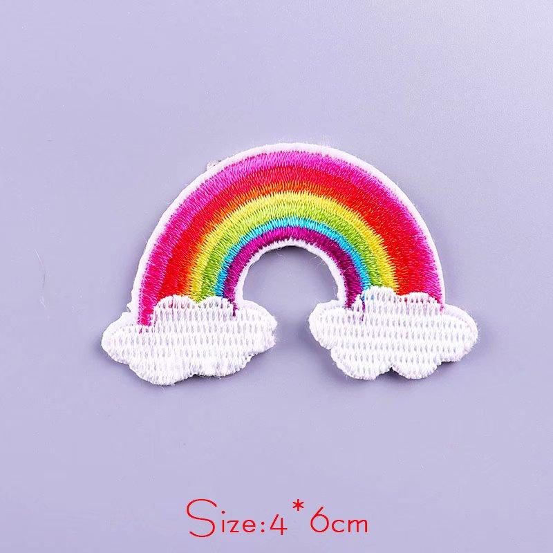 Toppa Termoadesiva Stoffa Arcobaleno | 8,5 Cm | Applicazione Su Jeans, Vestiti, Bambini - 2