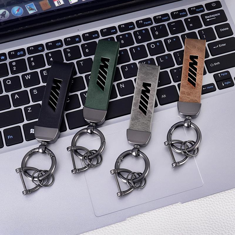 Fashion Car Alloy Leather Key Rings Chain For BMW M X1 X2 X3 X5 X6 E46 E34 E30 F30 G20 E39 E90 E36 E60 Auto Keychain Accessories msbr98