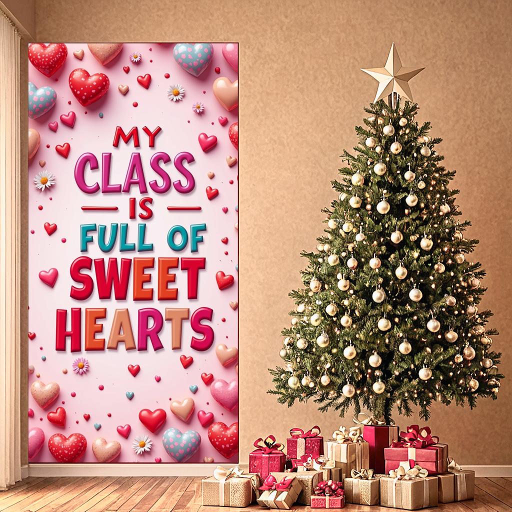 Heart Theme Backdrop Party Decoration Decoration For Teachers Educational Classroom