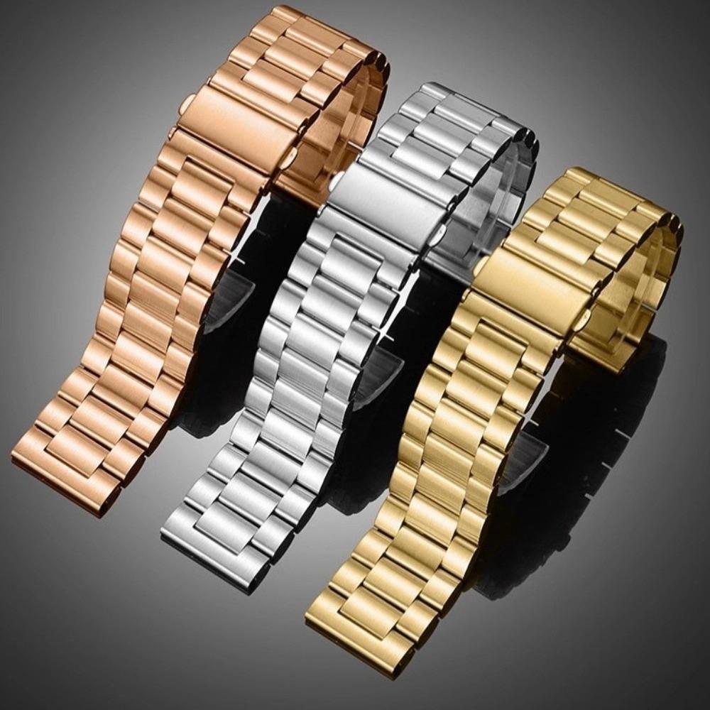 Classic Metal Watch Strap 20mm Three-Bead Watch Strap Chain Metal Chain Strap Women