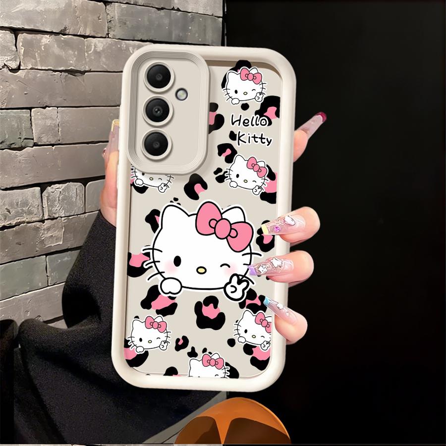 Hello Kitty Leopard Print Pattern Case for Samsung Galaxy A06 A15 A14 A11 A13 A30 A12 A07 A04 A17 A16 A50 A05 A20 Phone Cover