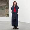 Women's Retro Cotton Linen Denim Shirt