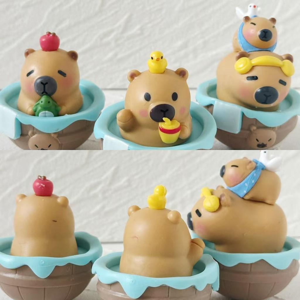 Bathing Tumbler Capybara Toy Pvc Action Figures Model Decoration Kids Gifts