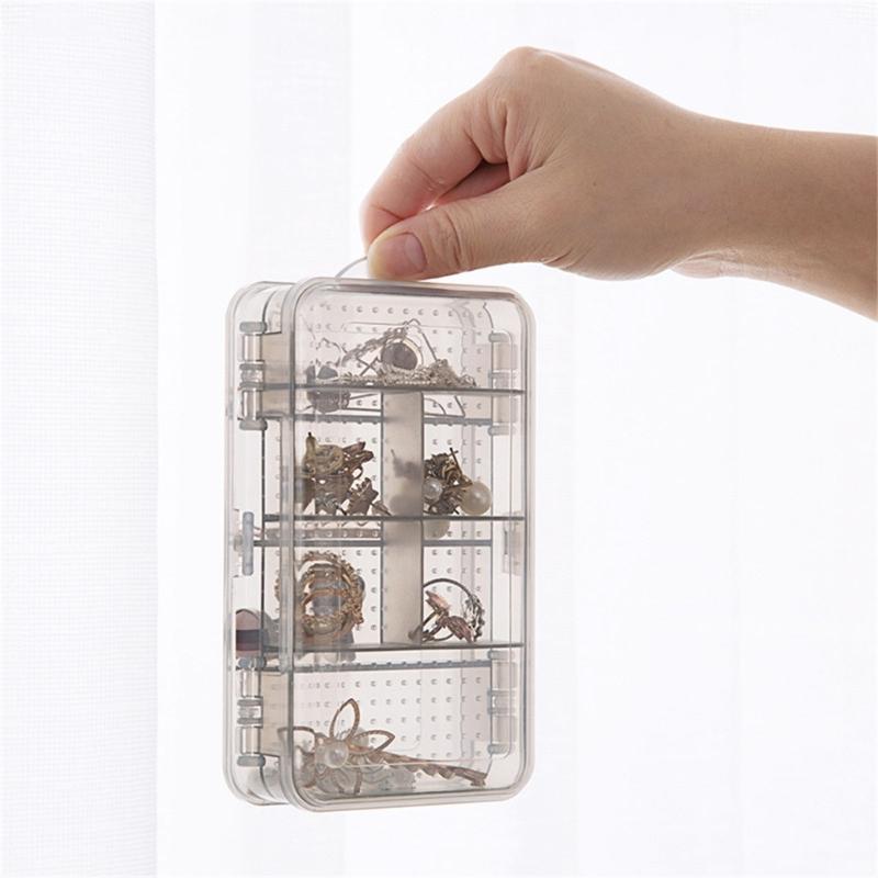 Elegant Jewellery Display Holder Space Saving Jewelry Storage Box Practical 2 Layer Plastic Organizers for Women