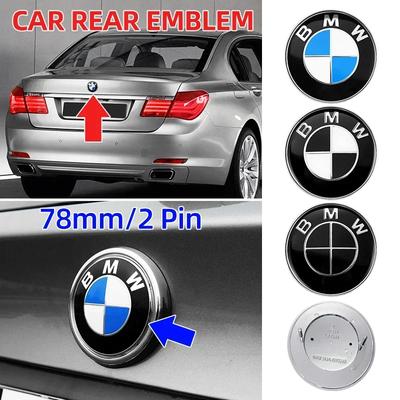1 pz 78mm Emblema Badge Portellone Posteriore Per 51141970248 E53 E66 2 Pin Base Argentata Adesivo in Alluminio Blu Bianco Accessori