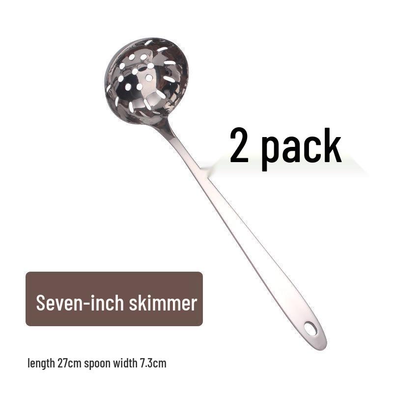 304 Stainless Steel Soup Ladle - Long Handle, Large Serving Size, with Colander for Household or Commercial Use