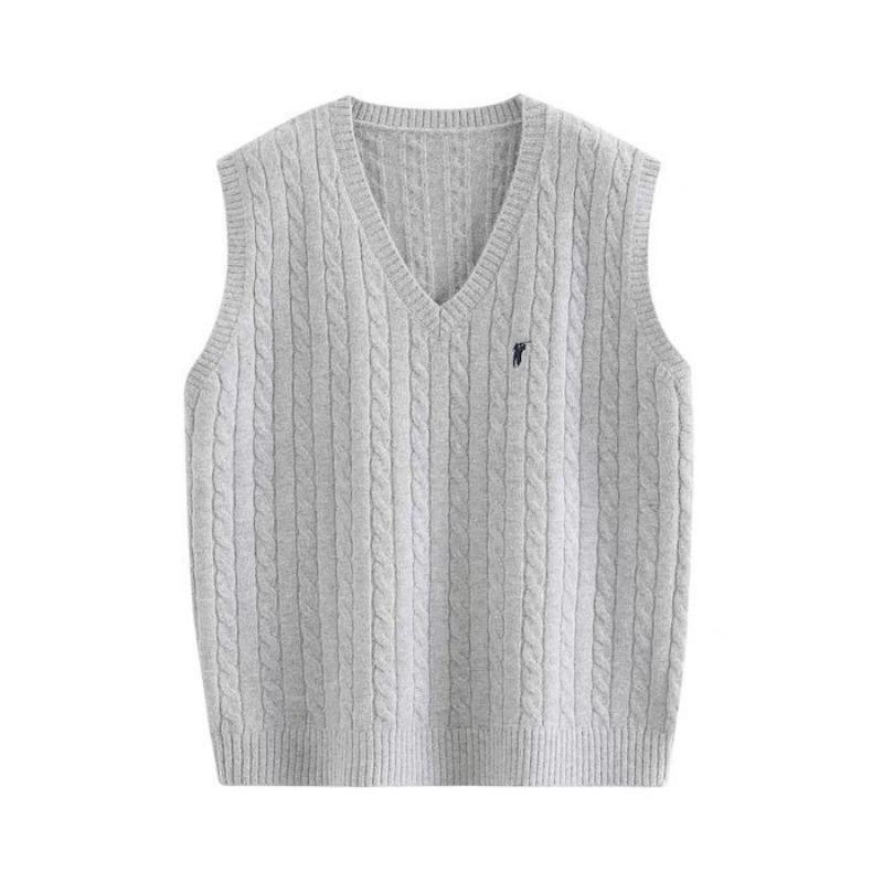 New college style overlapping Fried Dough Twists V-neck sweater vest Spring and autumn knitting vest V-neck knitting vest