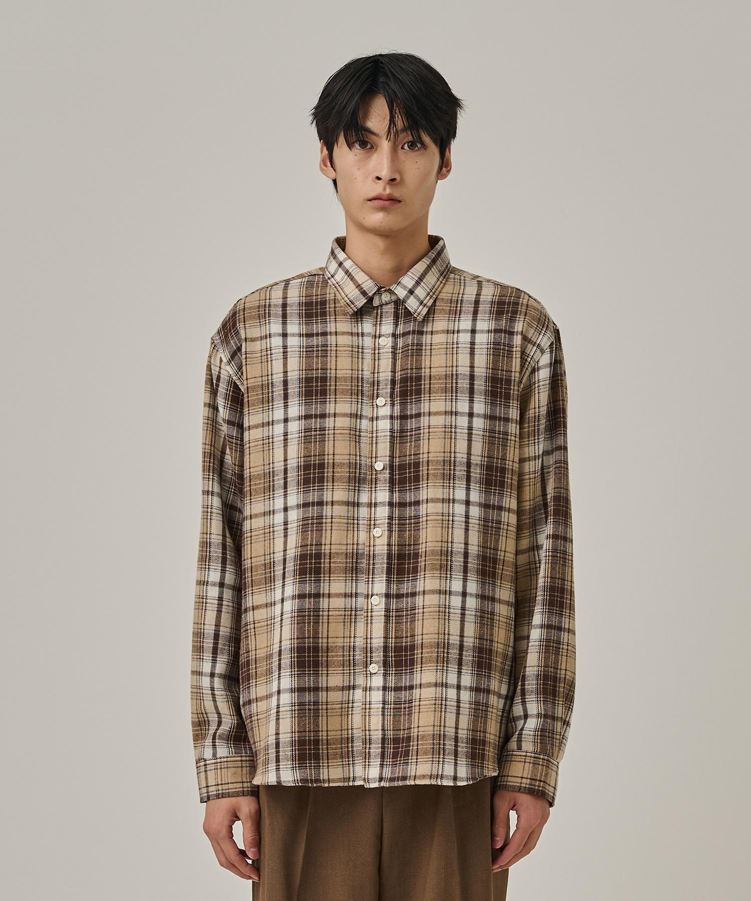 Analog Mood Flannel Semi-Check Shirt (Brown) Free