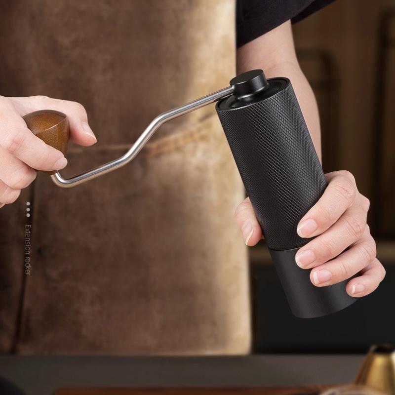 Manual Coffee Grinder Diamond Grinder CNC Stainless Steel Core Lengthened Handle Double Bearing Adjustable Coffee Bean Grinder