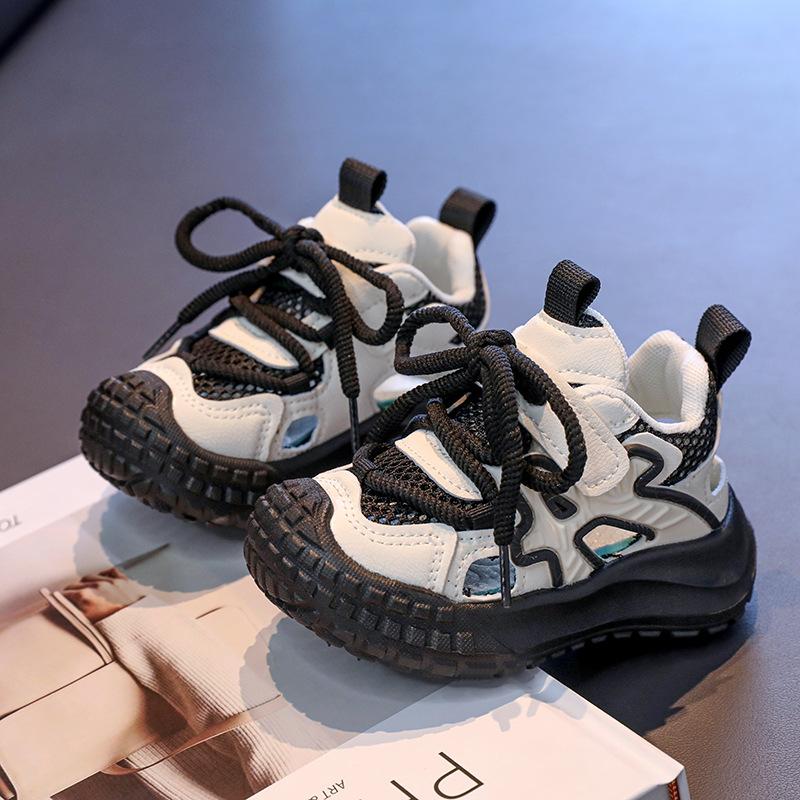 Kids Sports Sandals Hollowed-out Boys Girls Running Shoes Non-slip Soft Sole 2025 Summer New Children Sneakers Hollowed-out