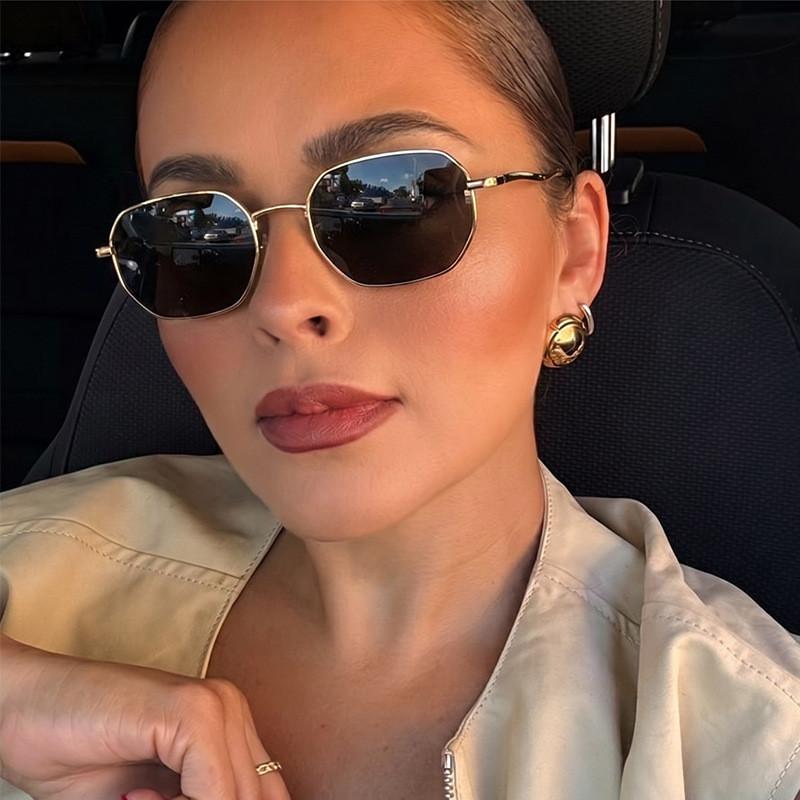 Hip Hop Geometric Sunglasses With Uv400 Protection For Outdoor Fashion Lovers