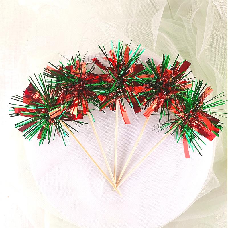 10/20Pcs Glitter Happy Birthday Cake Topper Colorful Fireworks Tassels Cupcake Topper Wedding Baby Shower DIY Dessert Cake Decor