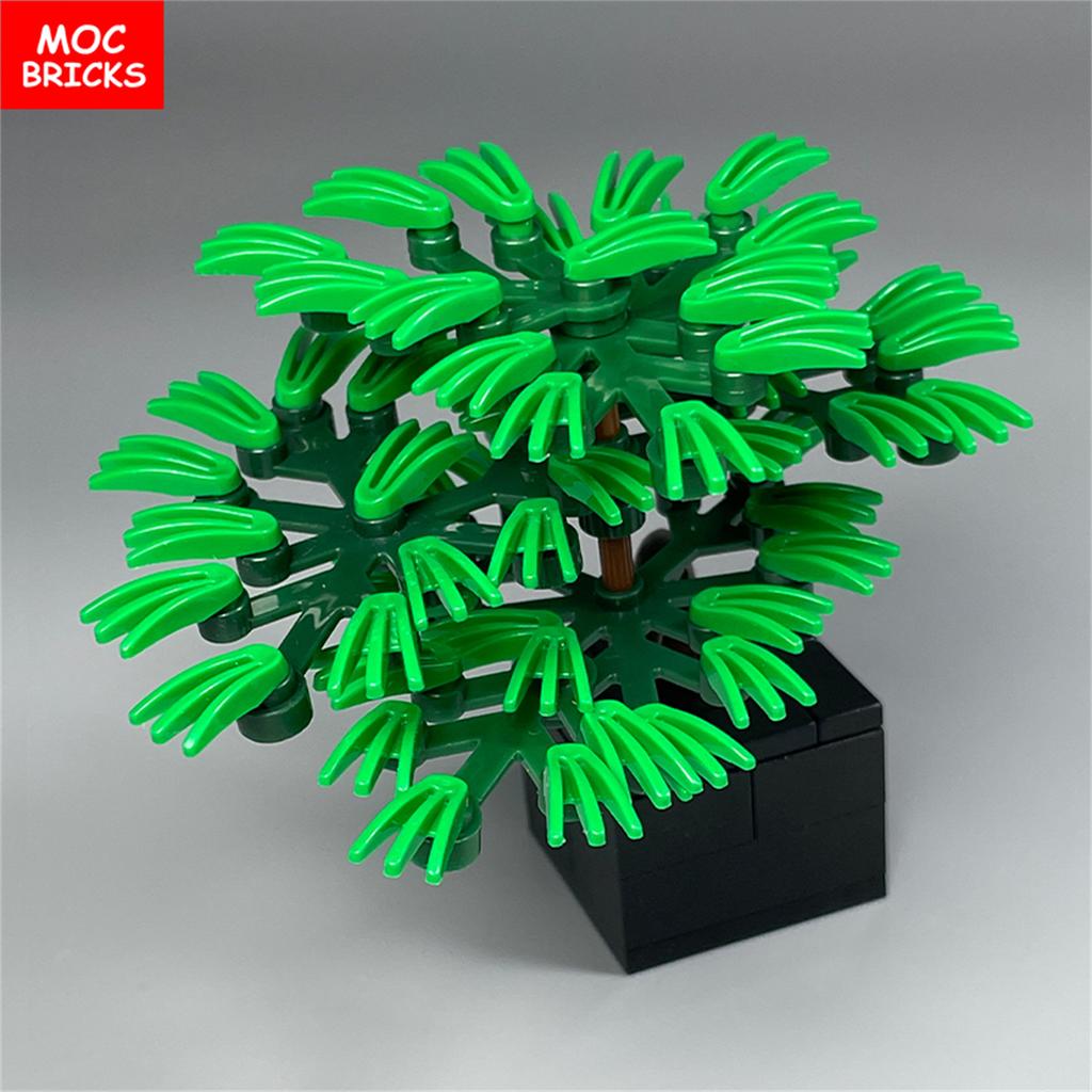 Non-Toxic Moc Bricks Mini Welcoming Pine Desktop Diy Tree Model City House Decorations Educational Building Blocks Children'S Toys