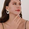 New earrings light luxury high sense niche simple earrings metal hollow earrings Europe and America