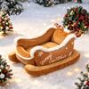 Easy Clean Pet Nest Christmas Sleigh Dog Bed with Non Slip Base, Plush Calming Sofa Soft Velvet for Indoor Outdoor, Fun House Cats Puppies Holiday