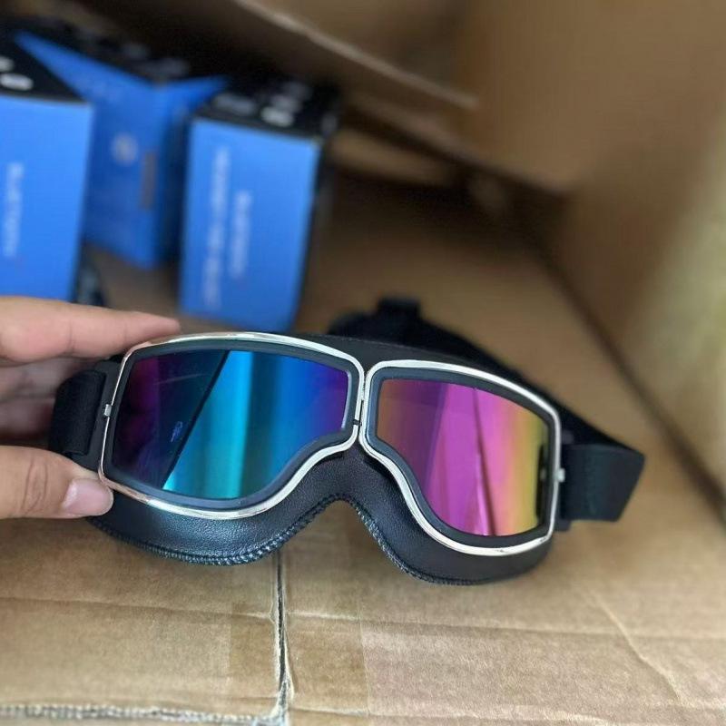 Retro Harley Motorcycle Windproof Riding Goggles and Helmet Glasses for Off-road