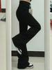Women's Black High Waist Micro-Flare Jeans - 2025 Spring/Autumn Slimming Horseshoe Stacked Floor-Length Pants