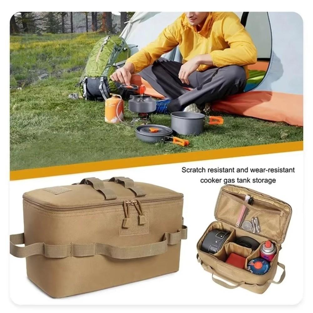 Large Capacity Camping Storage Bag Multi-Pocket Cookware Utensils Organizer Outdoor Cooking