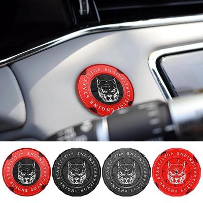 Dog Pattern Car Moto Engine Stickers One Touch Stop Push Switch Button Protective Cover Auto Interior Decor Anti Scratch