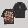 2026 Washed Retro Anime Naruto Pattern T-shirt - Women's Style Casual Streetwear Pure Cotton T-shirt