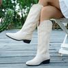 Women'S Embroidered Boots, High Boots And Long Boots That Do Not Reach The Knees, Autumn And Winter Knee-High Boots
