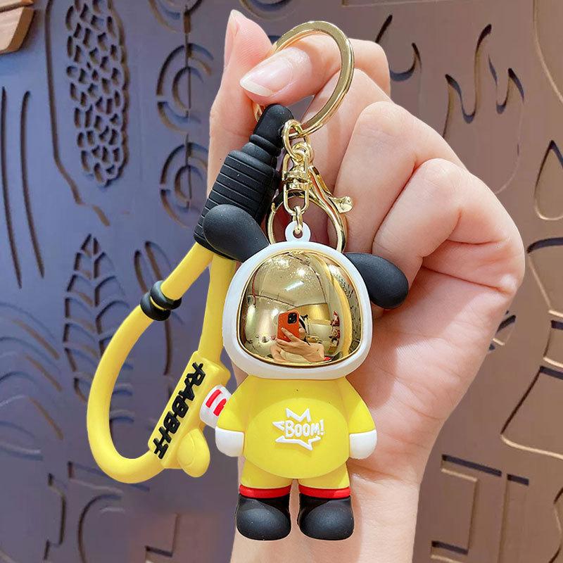Tide Cool Bear Keychain Pendant Creative Cartoon Couple Car Key Chain Schoolbag Small Pendant Small Gift