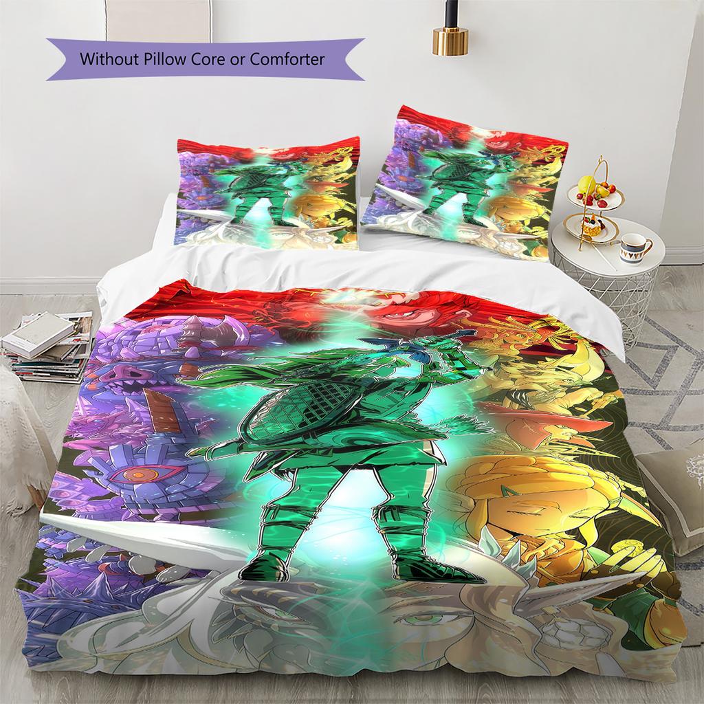 Fantasy and action Pattern Bedding Quilt Set Quilt Cover Pillowcase Home Decoration Birthday Gift (1 * duvet cover + 2 * pillowcase, without core)