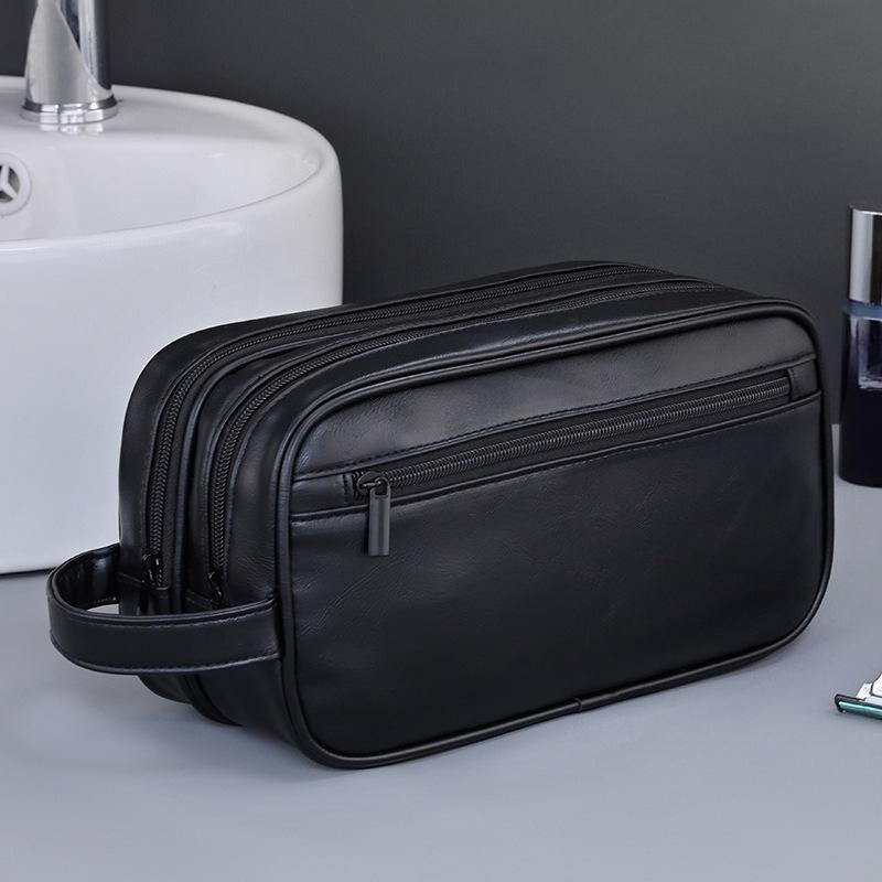 Neceser de PU para Mujer Hombre Portátil Esenciales de Viaje Bolsas de Maquillaje Impermeable Bolsa Colgante Organizador de Lavado Cosmético Bolsa con Particiones Bolsa para Cuidado de la Piel